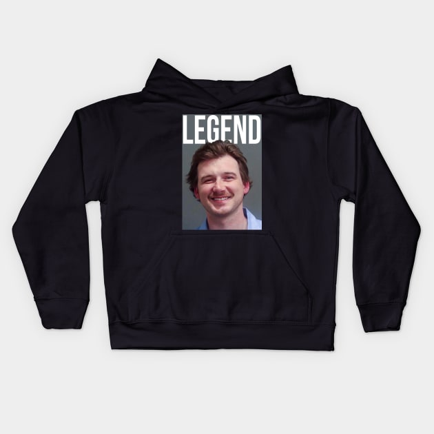 Morgan Wallen Legend Mugshot Kids Hoodie by SirDrinksALot